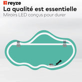 Miroir LED Asymétrique 2 | Sans Boutons Tactiles | Lumière Blanche Chaude - Reyze Série Ambient Modèle 1 - Horizontal