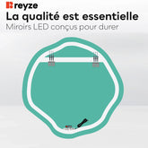 Miroir LED Asymétrique Ovale | Sans Boutons Tactiles | Lumière Blanche Chaude - Reyze Série Salono Modèle 1