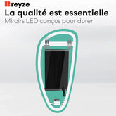 Miroir LED Asymétrique Vertical | boutons tactiles | Fonction Anti-Buée | Lumière Blanche Chaude - Reyze Série Salono Modèle 1
