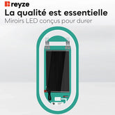 Miroir LED Ovale | boutons tactiles | Fonction Anti-Buée | Lumière Blanche Chaude - Reyze Série Ambient Modèle 1