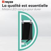 Miroir LED Demi-Lune | boutons tactiles | Fonction Anti-Buée | Lumière Blanche Chaude - Reyze Série Ambient Modèle 1 - Côté Gauche