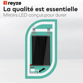 Miroir LED Semi-Ovale 1 | boutons tactiles | Fonction Anti-Buée | Lumière Blanche Chaude - Reyze Série Salono Modèle 1