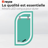 Miroir LED Semi-Ovale 1 | Sans Boutons Tactiles | Lumière Blanche Chaude - Reyze Série Salono Modèle 1