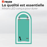 Miroir LED Semi-Ovale 2 | Sans Boutons Tactiles | Lumière Blanche Chaude - Reyze Série Ambient Modèle 1