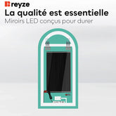 Miroir LED Semi-Ovale 2 | boutons tactiles | Fonction Anti-Buée | Lumière Blanche Chaude - Reyze Série Ambient Modèle 1