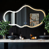 Miroir LED Asymétrique 2 | boutons tactiles | Fonction Anti-Buée | Température de couleur réglable - Reyze Série Salono Modèle 1 - Horizontal