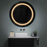 Miroir LED Rond | Sans Boutons Tactiles | Lumière Blanche Chaude - Reyze Série Salono Modèle 1