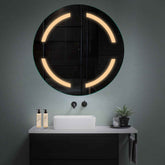 Miroir LED Rond | Sans Boutons Tactiles | Lumière Blanche Chaude - Reyze Série Salono Modèle 2