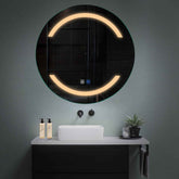 Miroir LED Rond | boutons tactiles | Fonction Anti-Buée | Lumière Blanche Chaude - Reyze Série Salono Modèle 4