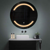 Miroir LED Rond | Bouton Tactile | Lumière Blanche Chaude - Reyze Série Salono Modèle 4