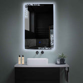 Miroir LED Vertical | Bouton Tactile | Lumière blanche froide - Reyze Série Good Vibes Modèle 4