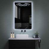 Miroir LED Vertical | Sans Boutons Tactiles | Lumière blanche froide - Reyze Série Good Vibes Modèle 6