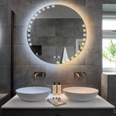 Miroir LED Rond | boutons tactiles | Fonction Anti-Buée | Température de couleur réglable - Reyze Série Edge Modèle 6