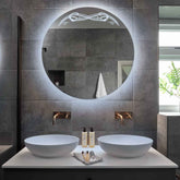 Miroir LED Rond | Sans Boutons Tactiles | Lumière blanche froide - Reyze Série Good Vibes Modèle 6