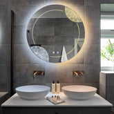 Miroir LED Rond | boutons tactiles | Fonction Anti-Buée | Température de couleur réglable - Reyze Série Good Vibes Modèle 7