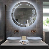 Miroir LED Rond | Bouton Tactile | Lumière blanche froide - Reyze Série Good Vibes Modèle 3