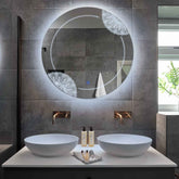 Miroir LED Rond | Bouton Tactile | Lumière blanche froide - Reyze Série Good Vibes Modèle 7
