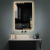 Miroir LED Vertical | boutons tactiles | Fonction Anti-Buée | Lumière Blanche Chaude - Reyze Série Good Vibes Modèle 4