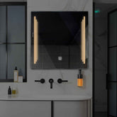 Miroir LED Carré | Bouton Tactile | Lumière Blanche Chaude - Reyze Série Salono Modèle 8