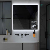 Miroir LED Carré | Sans Boutons Tactiles | Lumière blanche froide - Reyze Série Motivated Modèle 2