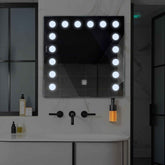Miroir LED Carré | Bouton Tactile | Lumière blanche froide - Reyze Série Salono Modèle 6