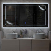 Miroir LED Horizontal | Bouton Tactile | Lumière blanche froide - Reyze Série Good Vibes Modèle 2