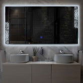 Miroir LED Horizontal | Bouton Tactile | Lumière blanche froide - Reyze Série Good Vibes Modèle 4