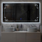 Miroir LED Horizontal | Bouton Tactile | Lumière blanche froide - Reyze Série Good Vibes Modèle 5