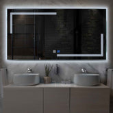 Miroir LED Horizontal | boutons tactiles | Fonction Anti-Buée | Lumière blanche froide - Reyze Série Minimal Modèle 2