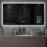 Miroir LED Horizontal | boutons tactiles | Fonction Anti-Buée | Lumière blanche froide - Reyze Série Motivated Modèle 2