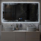 Miroir LED Horizontal | boutons tactiles | Fonction Anti-Buée | Lumière blanche froide - Reyze Série Simetria Modèle 8