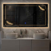 Miroir LED Horizontal | Bouton Tactile | Lumière Blanche Chaude - Reyze Série Good Vibes Modèle 2