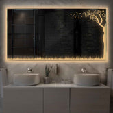 Miroir LED Horizontal | Sans Boutons Tactiles | Lumière Blanche Chaude - Reyze Série Good Vibes Modèle 8