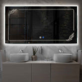 Miroir LED Horizontal | boutons tactiles | Fonction Anti-Buée | Lumière blanche neutre - Reyze Série Good Vibes Modèle 1