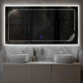 Miroir LED Horizontal | Bouton Tactile | Lumière blanche neutre - Reyze Série Good Vibes Modèle 1