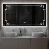 Miroir LED Horizontal | boutons tactiles | Fonction Anti-Buée | Lumière blanche neutre - Reyze Série Good Vibes Modèle 5