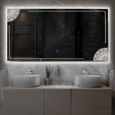 Miroir LED Horizontal | Bouton Tactile | Lumière blanche neutre - Reyze Série Good Vibes Modèle 7