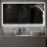 Miroir LED Horizontal | Sans Boutons Tactiles | Lumière blanche neutre - Reyze Série Good Vibes Modèle 8