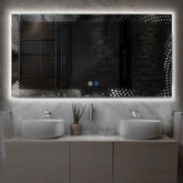 Miroir LED Horizontal | boutons tactiles | Fonction Anti-Buée | Lumière blanche neutre - Reyze Série Simetria Modèle 8