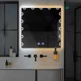 Miroir LED Carré | boutons tactiles | Fonction Anti-Buée | Température de couleur réglable - Reyze Série Edge Modèle 4