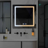 Miroir LED Carré | boutons tactiles | Fonction Anti-Buée | Température de couleur réglable - Reyze Série Salono Modèle 1