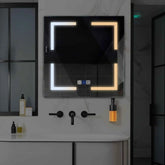 Miroir LED Carré | boutons tactiles | Fonction Anti-Buée | Température de couleur réglable - Reyze Série Salono Modèle 2