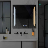 Miroir LED Carré | boutons tactiles | Fonction Anti-Buée | Température de couleur réglable - Reyze Série Salono Modèle 8