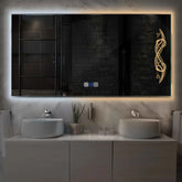 Miroir LED Horizontal | boutons tactiles | Fonction Anti-Buée | Température de couleur réglable - Reyze Série Good Vibes Modèle 6