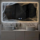 Miroir LED Horizontal | boutons tactiles | Fonction Anti-Buée | Température de couleur réglable - Reyze Série Simetria Modèle 3