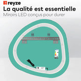 Miroir LED Asymétrique | Sans Boutons Tactiles | Lumière Blanche Chaude - Reyze Série Ambient Modèle 1