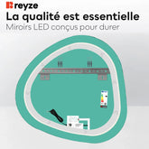 Miroir LED Asymétrique | Bouton Tactile | Lumière blanche froide - Reyze Série Ambient Modèle 1
