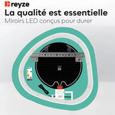 Miroir LED Asymétrique | boutons tactiles | Fonction Anti-Buée | Lumière Blanche Chaude - Reyze Série Salono Modèle 1