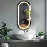 Miroir LED Ovale | boutons tactiles | Fonction Anti-Buée | Température de couleur réglable - Reyze Série Salono Modèle 1
