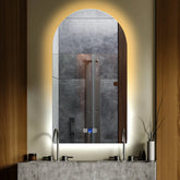 Miroir LED Semi-Ovale 2 | boutons tactiles | Fonction Anti-Buée | Température de couleur réglable - Reyze Série Ambient Modèle 1
